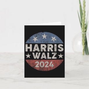 Walz 2024 Vintage Button Kamala Harris Tim Walz Card