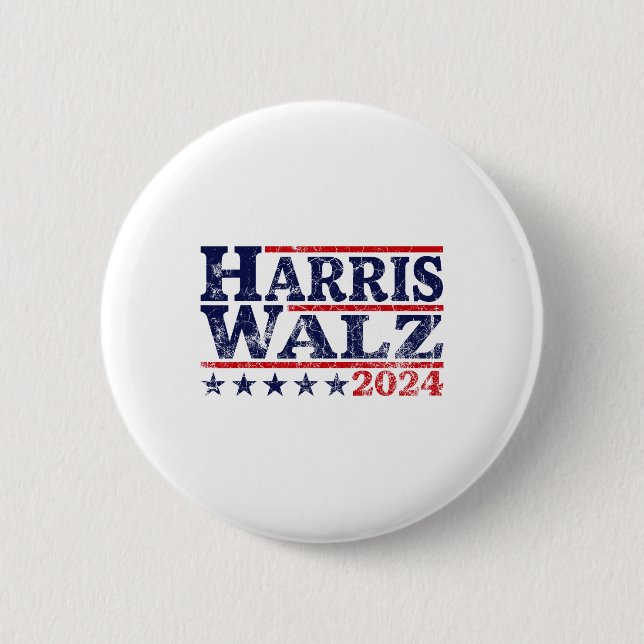 Walz 24 Election Kamala Harris Tim Waltz 24  6 Cm Round Badge (Front)