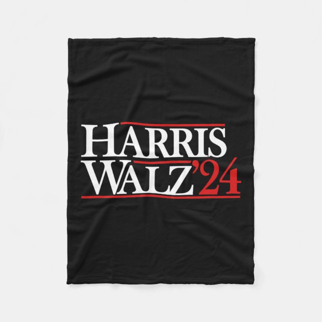 Walz 24 President Kamala 2024  Fleece Blanket (Front)