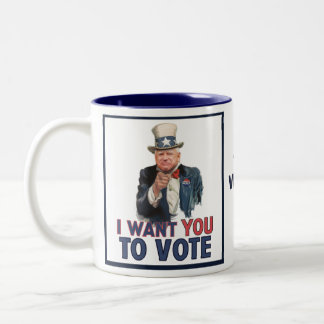 Walz - I want you to VOTE Two-Tone Coffee Mug