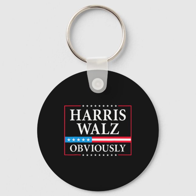 Walz Obviously President Kamala Harris Waltz Elect Key Ring (Front)