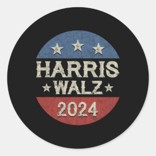 WAlzheimer 2024 Election Kamala Harris Tim W 2024  Classic Round Sticker