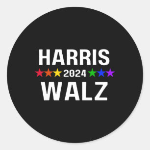 WAlzheimer 2024 Lgbtq Gay Pride Rainbow Kamala Har Classic Round Sticker