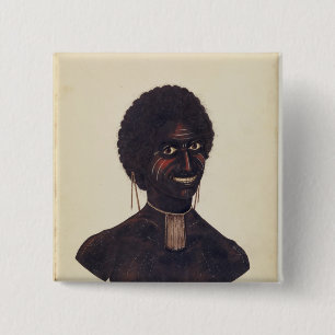 Wambela, wife of Cobbawn Wogi, native chief 15 Cm Square Badge
