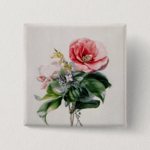 wamellia and Broom 15 Cm Square Badge