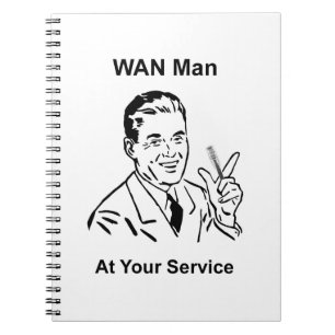 WAN Man At Your Service Retro Tech Notebook