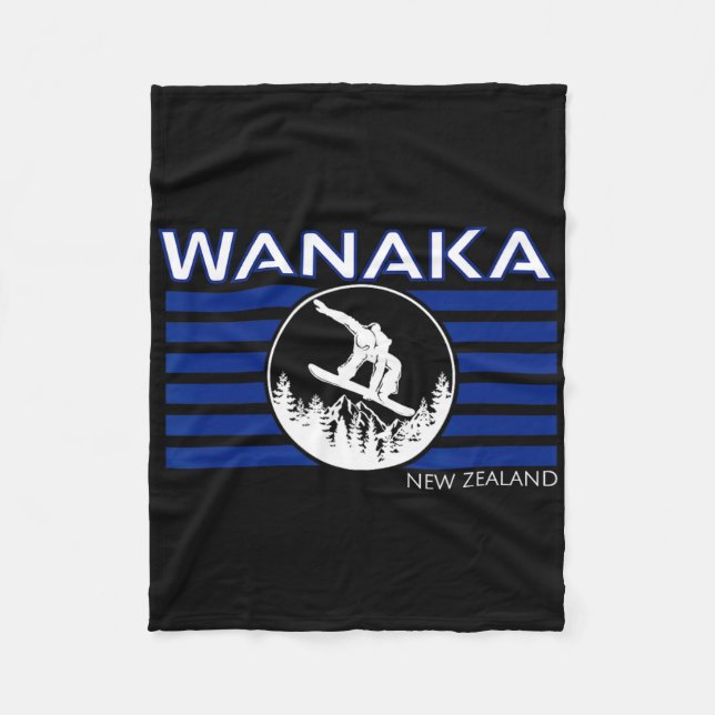 Wanaka New Zealand Snowboarding New Zealander Snow Fleece Blanket (Front)