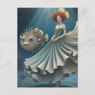 Wanda and a Pufferfish Postcard