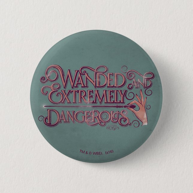 Wanded And Extremely Dangerous Graphic - Pink 6 Cm Round Badge (Front)