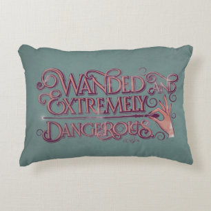 Wanded And Extremely Dangerous Graphic - Pink Decorative Cushion