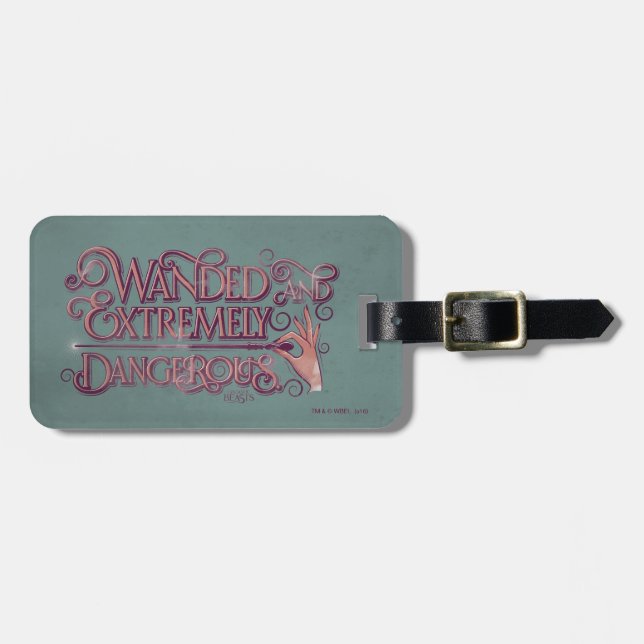 Wanded And Extremely Dangerous Graphic - Pink Luggage Tag (Front Horizontal)