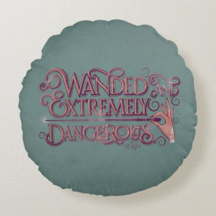 Wanded And Extremely Dangerous Graphic - Pink Round Cushion