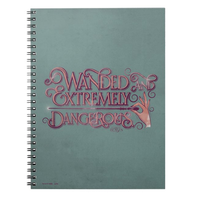Wanded And Extremely Dangerous Graphic - Pink Spiral Notebook (Front)