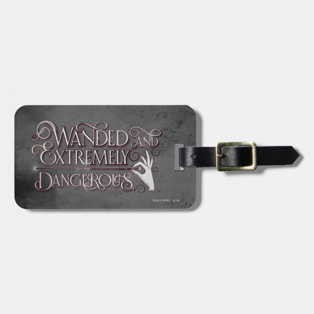 Wanded And Extremely Dangerous Graphic - White Luggage Tag (Front Horizontal)