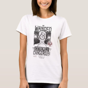 Wanded & Extremely Dangerous Wanted Poster - Black T-Shirt