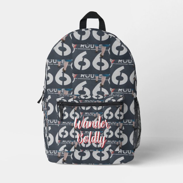 Wander Boldly Printed Backpack (Front)