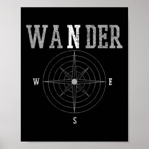 Wander Comp Hiking Camping Adventure Poster