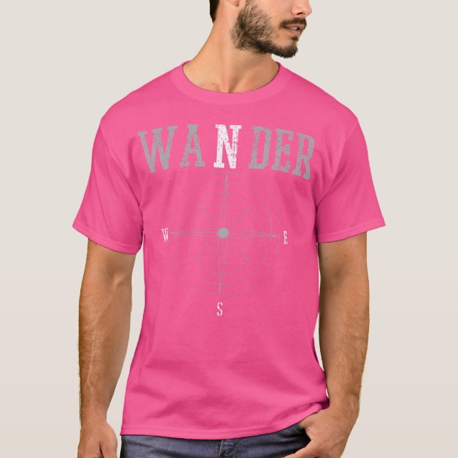 Wander Compass Hiking Camping Adventure T-Shirt (Front)