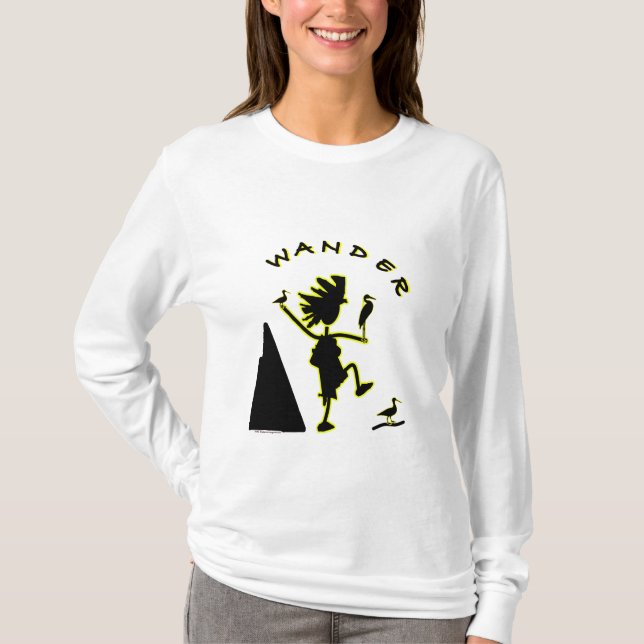 Wander In Black T-Shirt (Front)