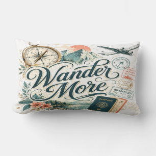 Wander More Mug - Travel Adventure Wanderlust Lumbar Cushion