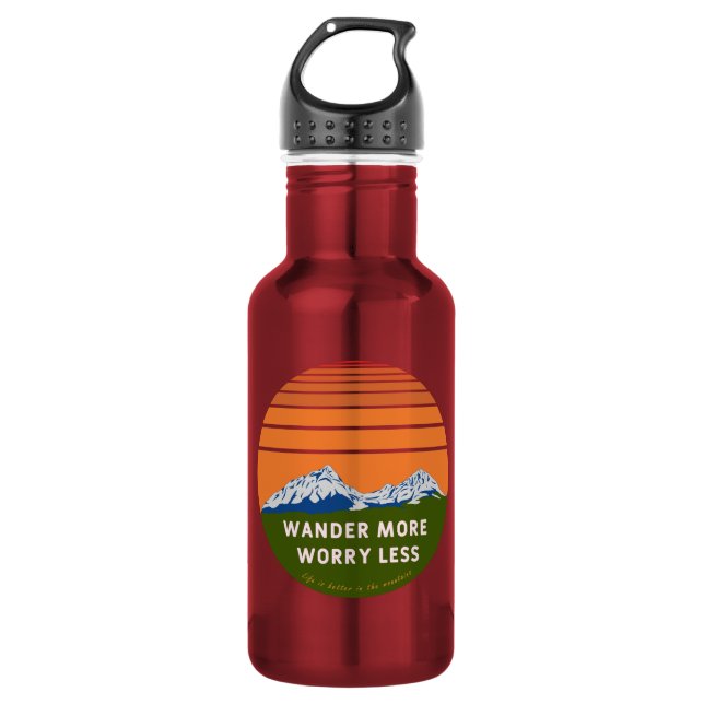 Wander more Worry less 532 Ml Water Bottle (Front)