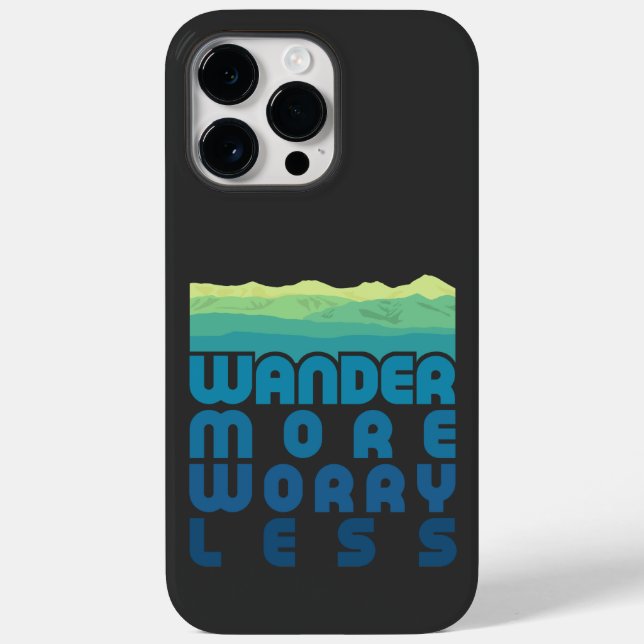  Wander More Worry Less/blue gradient Case-Mate iP iPhone Case (Back)