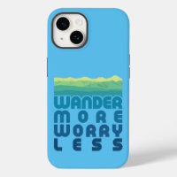  Wander More Worry Less/blue gradient Case-Mate iP