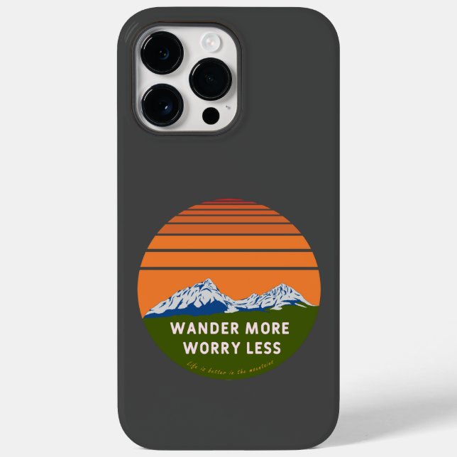Wander more Worry less Case-Mate iPhone Case (Back)