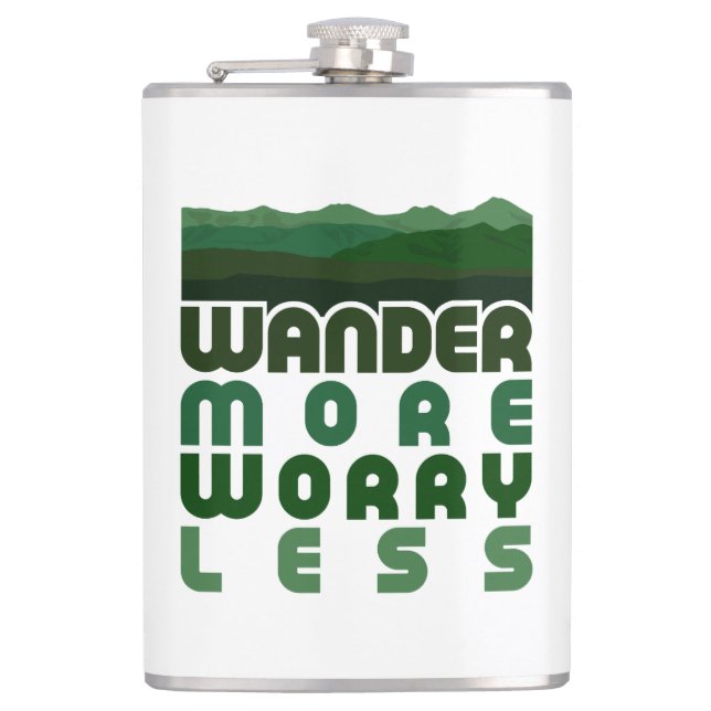 Wander More Worry Less  Hip Flask (Front)