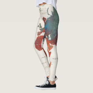 Wander Often, Wander Always Map With Quote Leggings