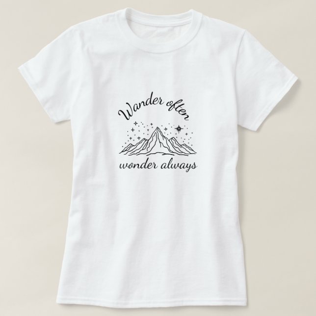 Wander Often, Wonder Always – Adventure T-Shirt (Design Front)