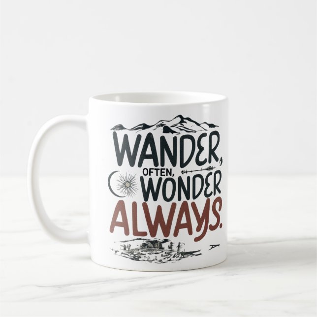 Wander Often, Wonder Always' Coffee Mug (Left)