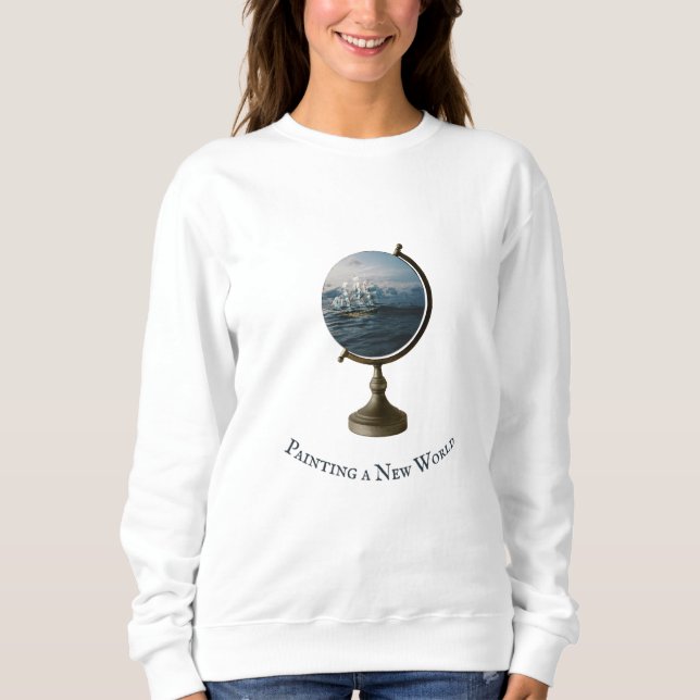 Wander the Map, Drift the Sea Collage Art Sweatshirt (Front)