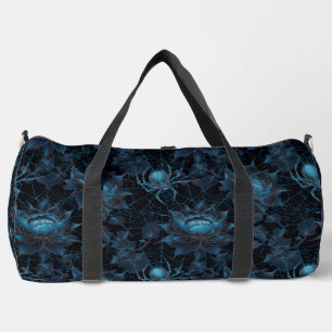 Wander Through the Web Gothic Spider Floral  Duffle Bag