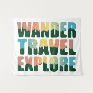 Wander Travel Explore - Travel Lover Tapestry