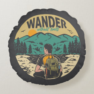 Wander wihtout Limits Round Cushion