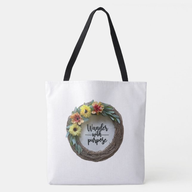 Wander With Purpose - Style Shoulder Tote Bag (Front)