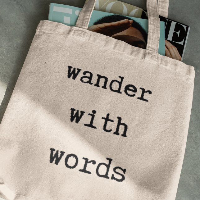 Wander with Words Inspiring Book Lover Traveler  Tote Bag (Shop now and embrace the joy of wandering with words! )