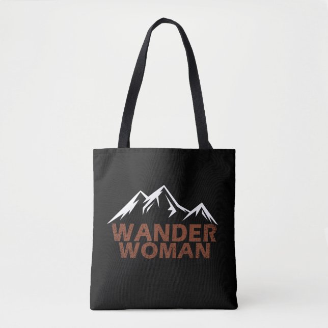 wander woman hiking camping tote bag (Front)