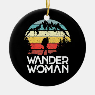 Wander Woman Hiking Ceramic Tree Decoration