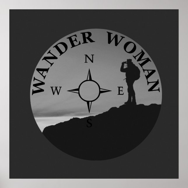 wander woman hiking poster (Front)