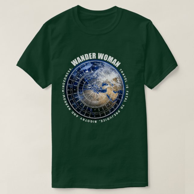 Wander Woman Travel Globetrotter T-Shirt (Design Front)
