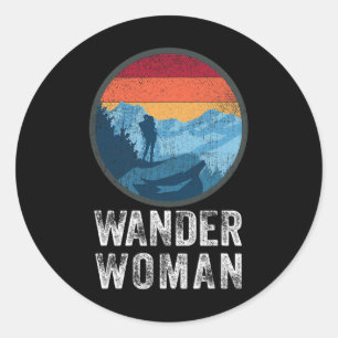 Wander Woman Vintage Take A Hike Climbing Hiking O Classic Round Sticker