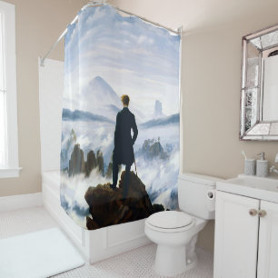 Wanderer above the Sea of Fog, Caspar D Friedrich  Shower Curtain