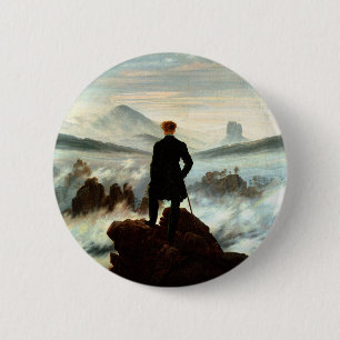 Wanderer Above the Sea of Fog, Caspar Friedrich 6 Cm Round Badge