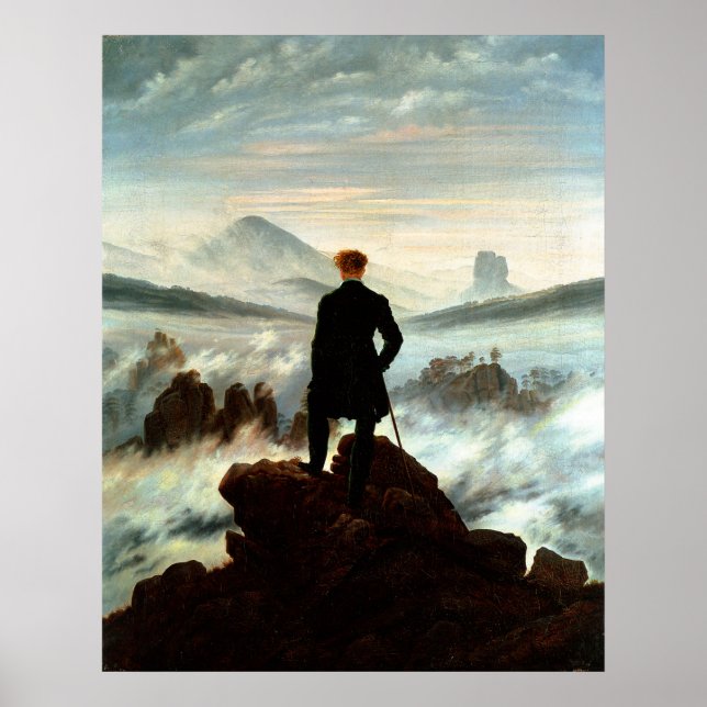 Wanderer Above the Sea of Fog, Caspar Friedrich Poster (Front)