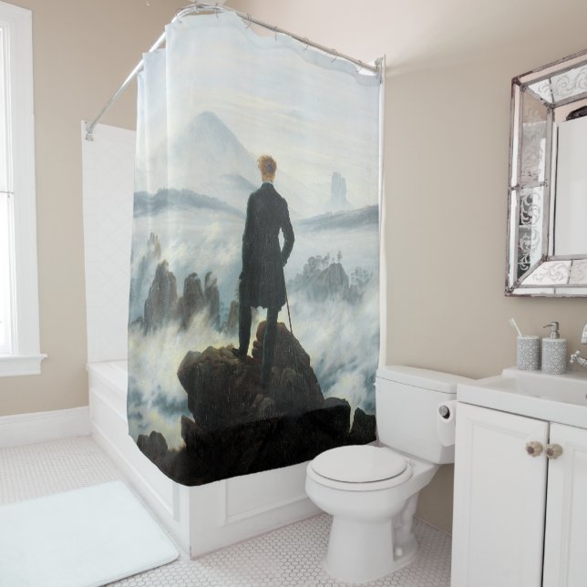Wanderer above the Sea of Fog, Friedrich Shower Curtain (In Situ)