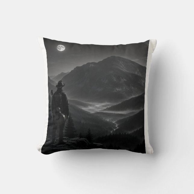 Wanderer Collection WO08 – Moonlit Mountain Overlo Cushion (Front)