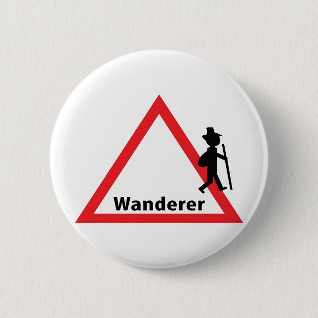 wanderer fun icon 6 cm round badge (Front)