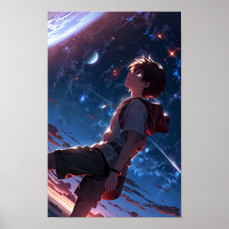 Wanderer of the Stars – Epic Anime Space Poster  